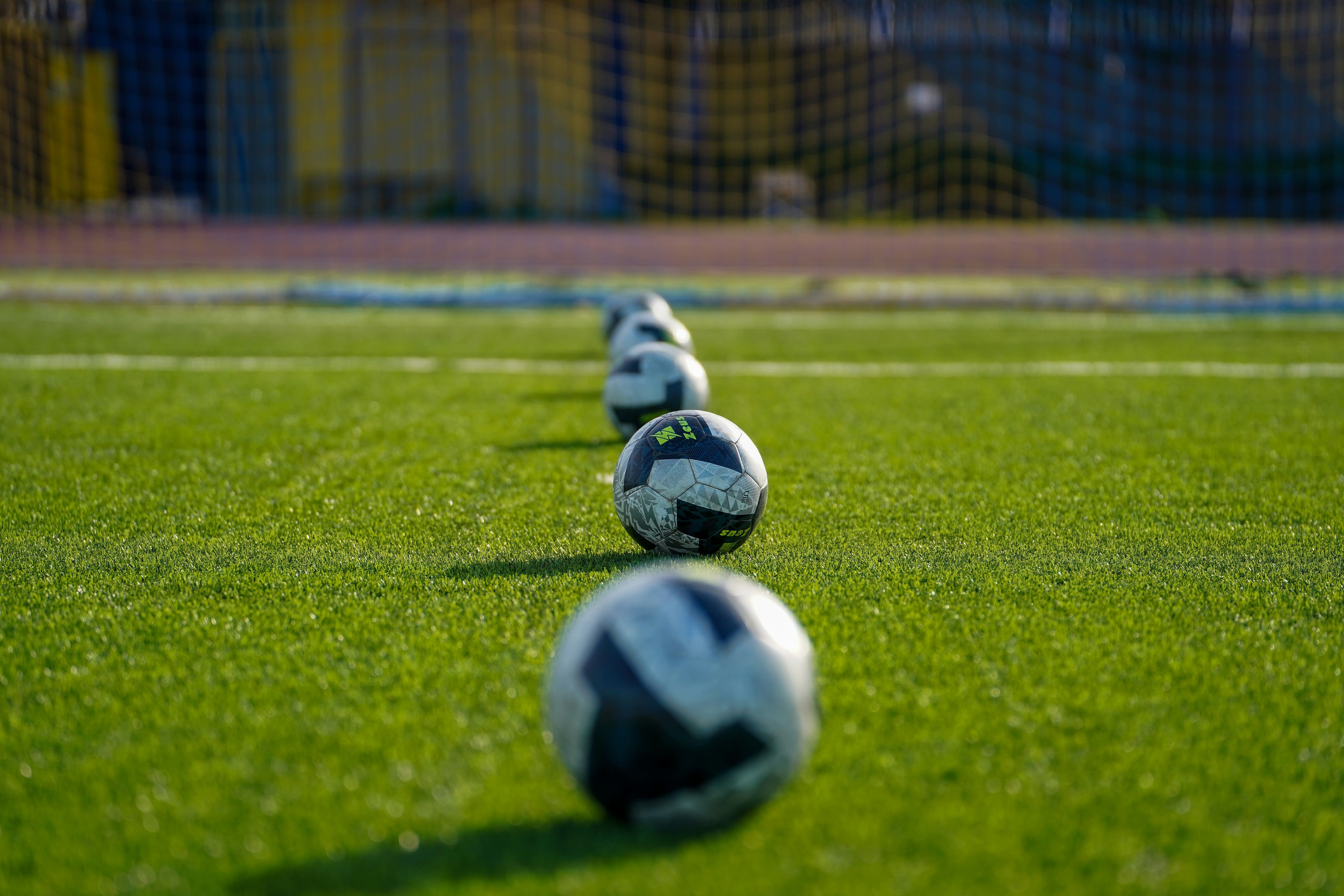 Football match under stadium lights